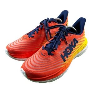 HOKA Mach 5 Shoes Mens Size 10.5D Orange Yellow Blue Running PROFLY+ Lightweight